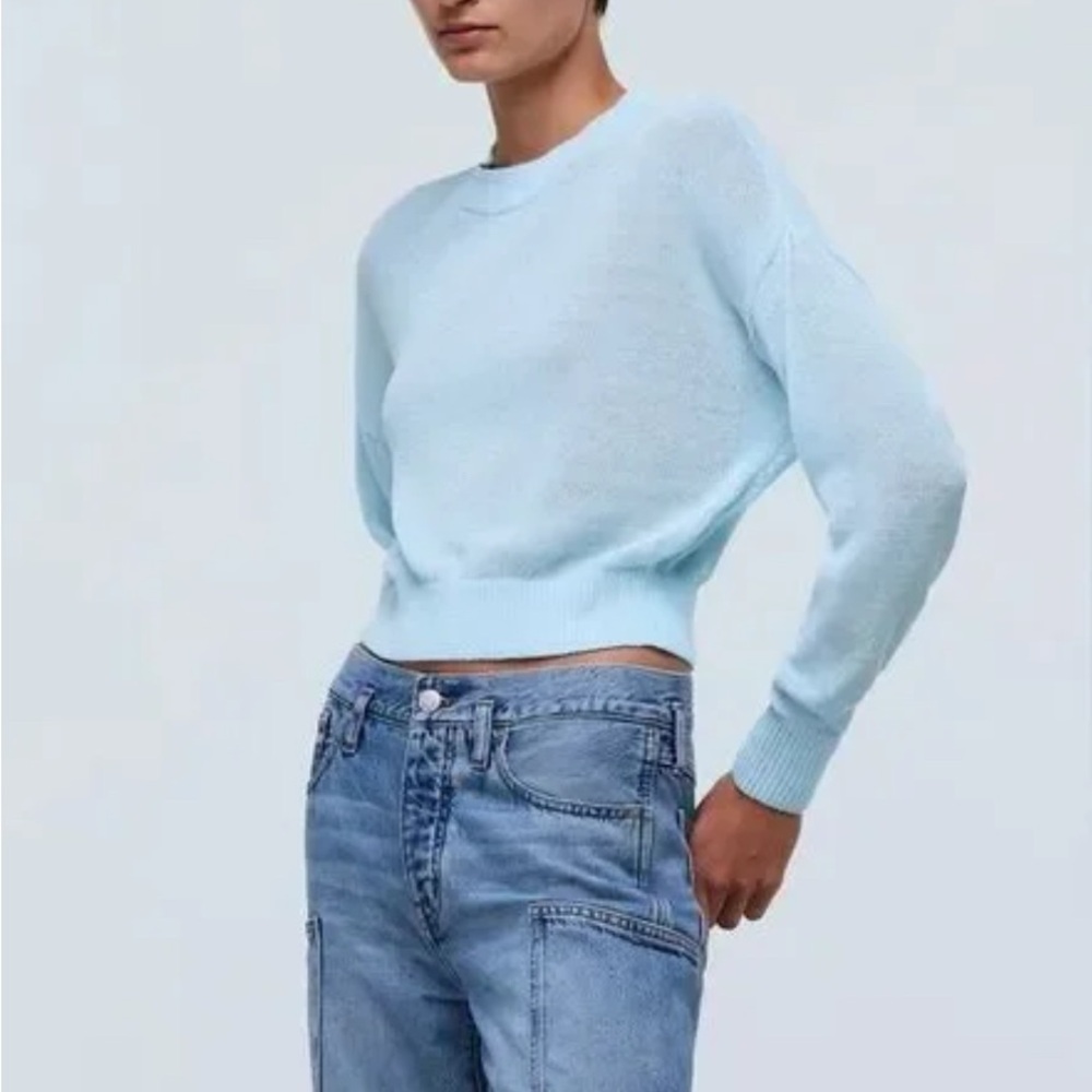 Madewell Blue Crew Neck Sweater Relaxed Fit